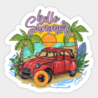 Tropical holiday summer sunset beach Sticker